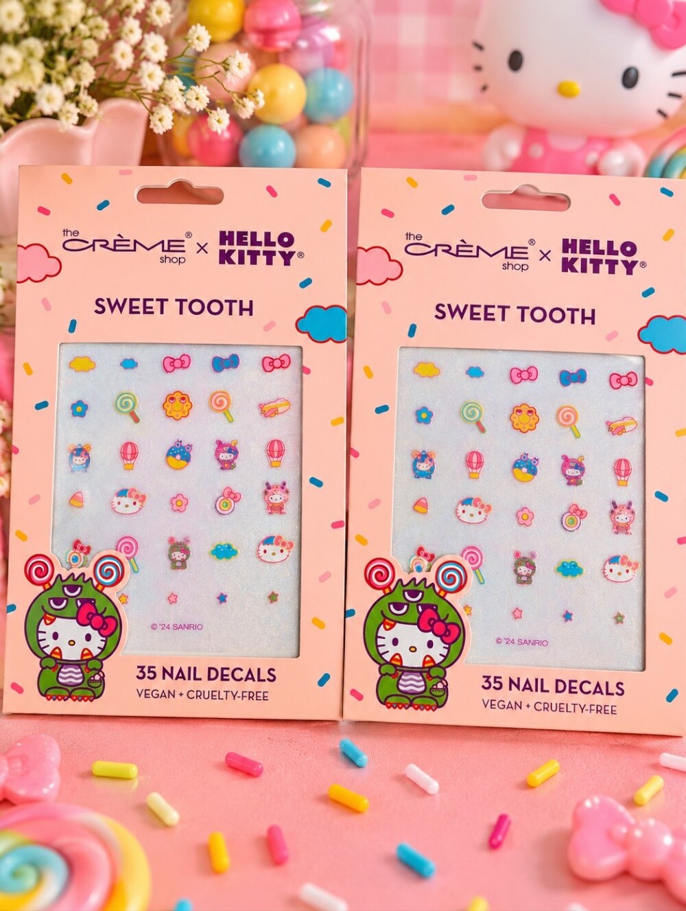 2 Packs Hello Kitty x The Creme Shop Sweet Tooth Pink Nail Decals